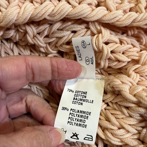 Fabiana Filippi Women's Peach Oversized Open Knit Sweater Size Large - Picture 8 of 12